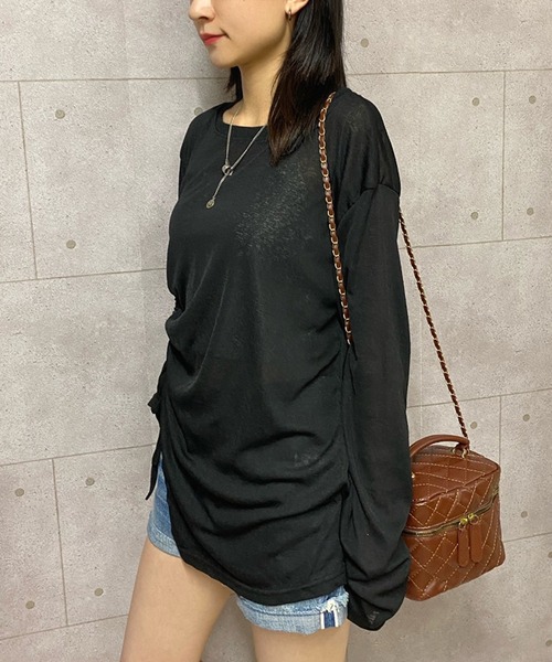 NANEA（ナネア）の「サイドシャーリングシアートップス（Tシャツ/カットソー・レディース・ホワイト/ブラック・SMALL/MEDIUM/LARGE）」の15枚目の写真