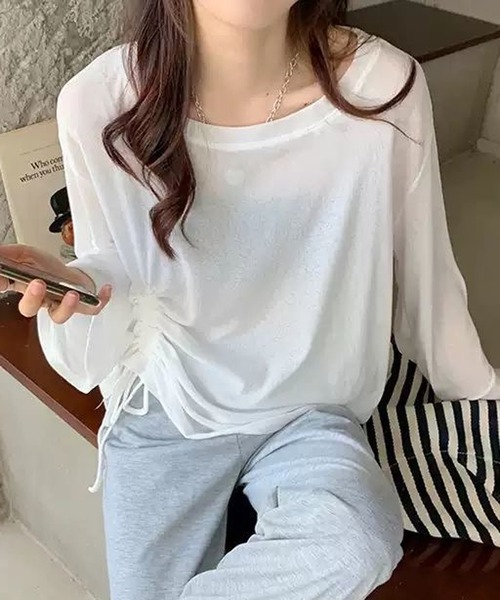 NANEA（ナネア）の「サイドシャーリングシアートップス（Tシャツ/カットソー・レディース・ホワイト/ブラック・SMALL/MEDIUM/LARGE）」の13枚目の写真