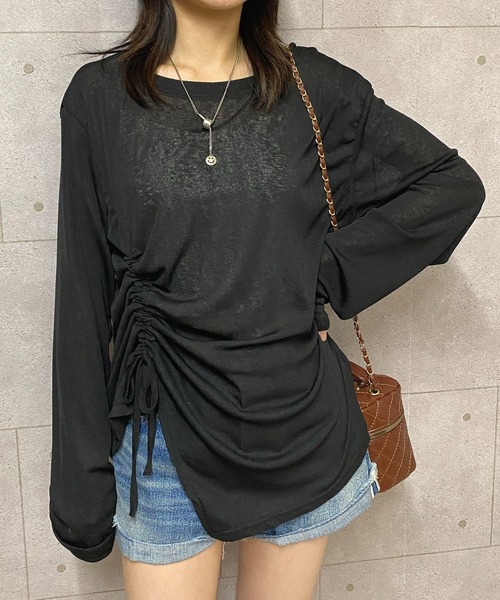NANEA（ナネア）の「サイドシャーリングシアートップス（Tシャツ/カットソー・レディース・ホワイト/ブラック・SMALL/MEDIUM/LARGE）」の17枚目の写真