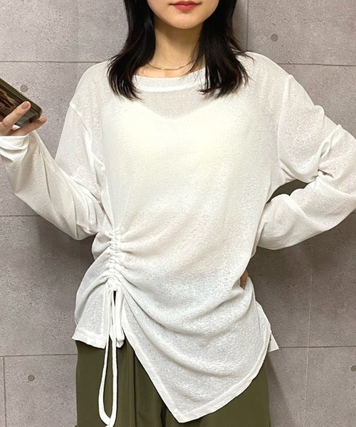 NANEA（ナネア）の「サイドシャーリングシアートップス（Tシャツ/カットソー・レディース・ホワイト/ブラック・SMALL/MEDIUM/LARGE）」の22枚目の写真