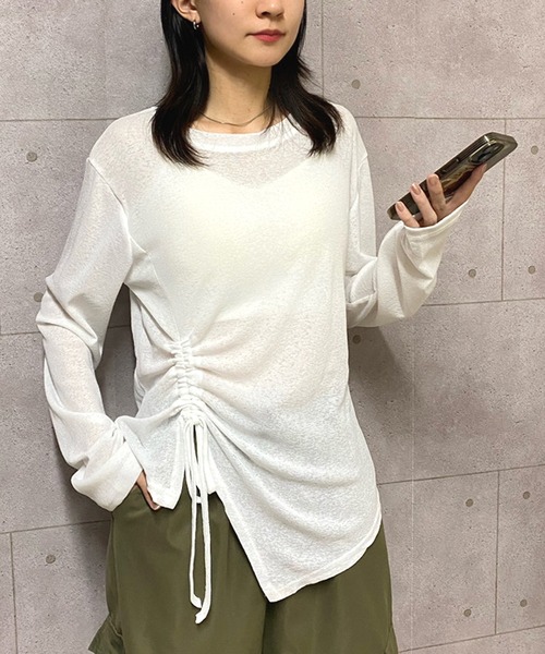 NANEA（ナネア）の「サイドシャーリングシアートップス（Tシャツ/カットソー・レディース・ホワイト/ブラック・SMALL/MEDIUM/LARGE）」の21枚目の写真