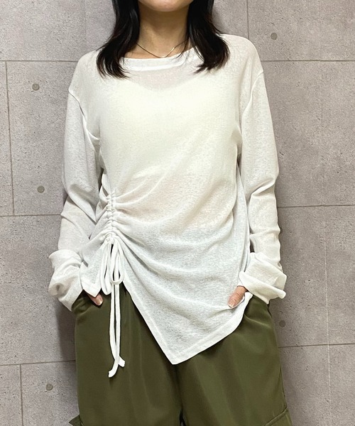 NANEA（ナネア）の「サイドシャーリングシアートップス（Tシャツ/カットソー・レディース・ホワイト/ブラック・SMALL/MEDIUM/LARGE）」の20枚目の写真