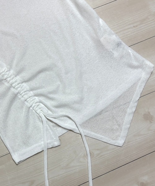 NANEA（ナネア）の「サイドシャーリングシアートップス（Tシャツ/カットソー・レディース・ホワイト/ブラック・SMALL/MEDIUM/LARGE）」の6枚目の写真