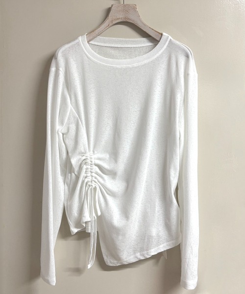NANEA（ナネア）の「サイドシャーリングシアートップス（Tシャツ/カットソー・レディース・ホワイト/ブラック・SMALL/MEDIUM/LARGE）」の8枚目の写真
