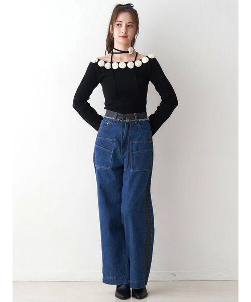 CALNAMUR（カルナムール）の「サイドラインデニムパンツ（デニムパンツ・レディース・ブラウン/インディゴブルー・SMALL/MEDIUM）」の6枚目の写真