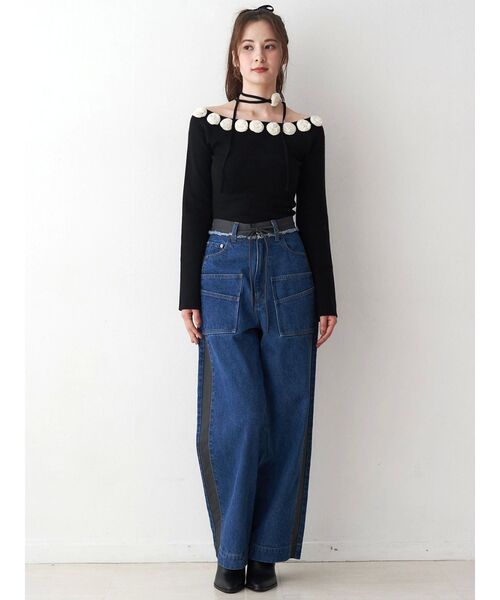 CALNAMUR（カルナムール）の「サイドラインデニムパンツ（デニムパンツ・レディース・ブラウン/インディゴブルー・SMALL/MEDIUM）」の7枚目の写真