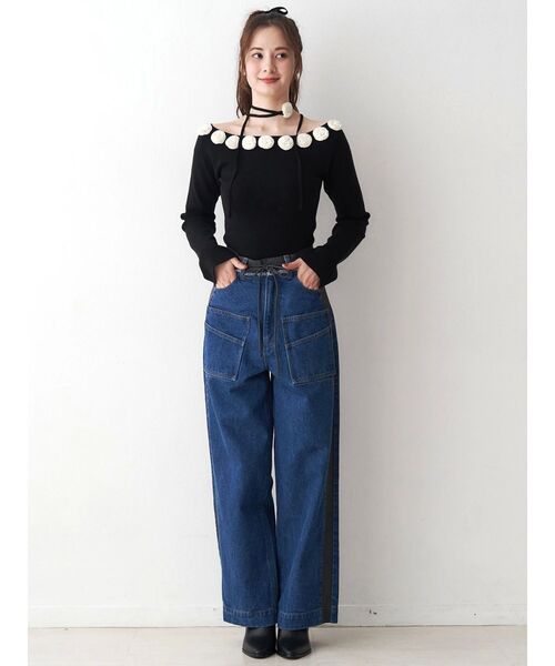 CALNAMUR（カルナムール）の「サイドラインデニムパンツ（デニムパンツ・レディース・ブラウン/インディゴブルー・SMALL/MEDIUM）」の8枚目の写真