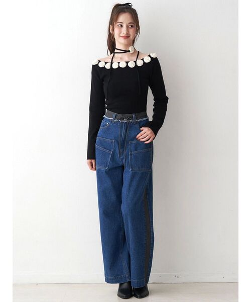 CALNAMUR（カルナムール）の「サイドラインデニムパンツ（デニムパンツ・レディース・ブラウン/インディゴブルー・SMALL/MEDIUM）」の9枚目の写真