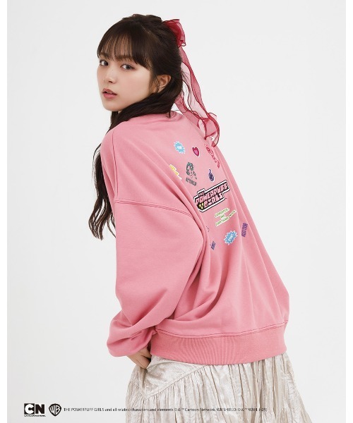 新品 パスタイムファクトリー ネルデザインワークス TOP BOARD コラボ品 セール】パワーパフガールズコラボ ステッカーデコプルオーバー（T