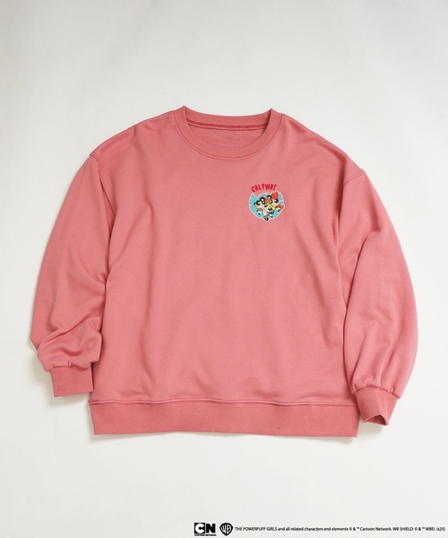 DOUBLE NAME(ダブルネーム)の「パワーパフガールズコラボ ステッカーデコプルオーバー(Tシャツ/カットソー・レディース・オフホワイト/ブルー/ピンク/グリーン・FREE)」の13枚目の写真