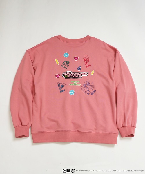 DOUBLE NAME(ダブルネーム)の「パワーパフガールズコラボ ステッカーデコプルオーバー(Tシャツ/カットソー・レディース・オフホワイト/ブルー/ピンク/グリーン・FREE)」の12枚目の写真