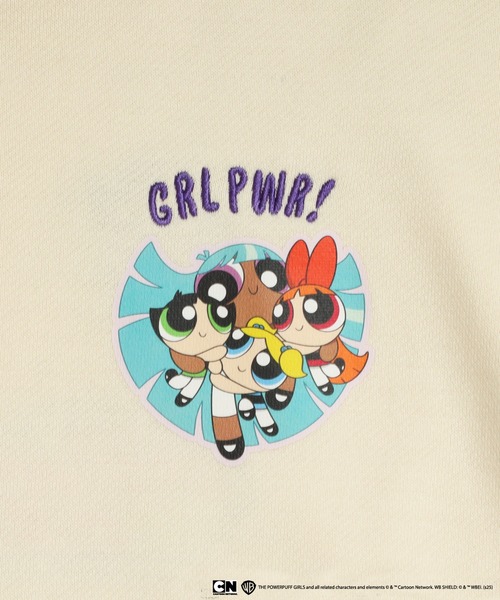 DOUBLE NAME(ダブルネーム)の「パワーパフガールズコラボ ステッカーデコプルオーバー(Tシャツ/カットソー・レディース・オフホワイト/ブルー/ピンク/グリーン・FREE)」の19枚目の写真