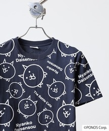 にゃんこ大戦争 半袖 Tシャツ 総柄