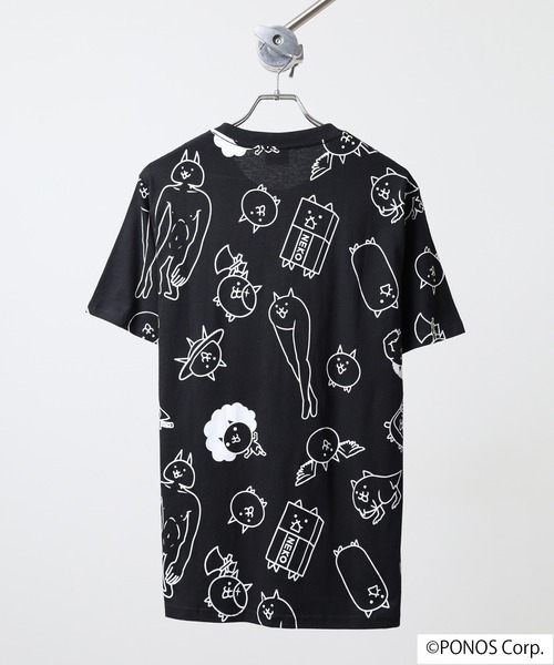ACE（エース）の「にゃんこ大戦争 半袖 Tシャツ 総柄（Tシャツ/カットソー・メンズ・ホワイト/杢グレー/ネイビー/ブラック・M/LL/L）」の12枚目の写真