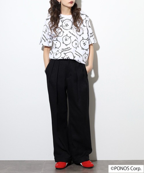 ACE（エース）の「にゃんこ大戦争 半袖 Tシャツ 総柄（Tシャツ/カットソー・メンズ・ホワイト/杢グレー/ネイビー/ブラック・M/LL/L）」の17枚目の写真