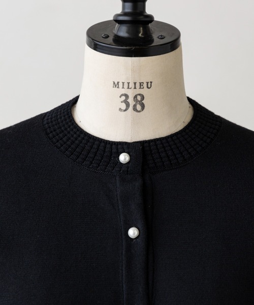 SONO パールニットカーディガン　BLACK Sono カーディガン 店頭人気No.1「SONO/ソーノ」オーナメントパール3D