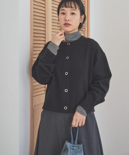 仁村紗和さん着用』『UR TECH 200日ニット』リングドットカーディガン