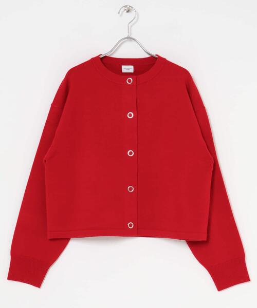 URBAN RESEARCH DOORS（アーバンリサーチドアーズ）の「『仁村紗和さん着用』『UR TECH 200日ニット』リングドットカーディガン（カーディガン/ボレロ・レディース・モカ/ブラック/レッド/ホワイト系その他・MEDIUM）」の10枚目の写真