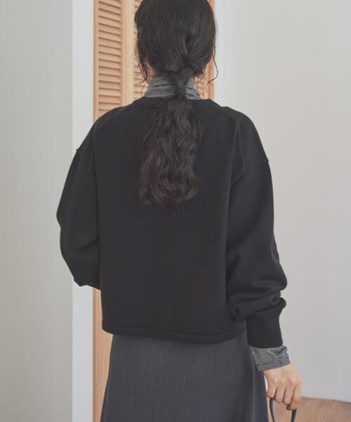 『UR TECH 200日ニット』リングドットカーディガン　ブラック 仁村紗和さん着用』『UR TECH 200日ニット』リングドットカーディガン