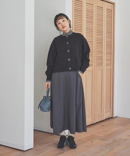 URBAN RESEARCH DOORS（アーバンリサーチドアーズ）の「『仁村紗和さん着用』『UR TECH 200日ニット』リングドットカーディガン（カーディガン/ボレロ・レディース・モカ/ブラック/レッド/ホワイト系その他・MEDIUM）」の20枚目の写真