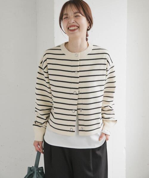 仁村紗和さん着用』『UR TECH 200日ニット』リングドットカーディガン