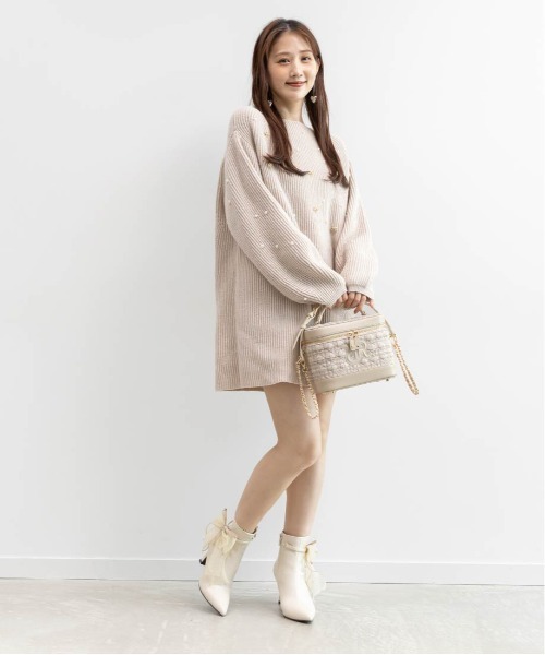 RANDA(ランダ)の「2WAY モノグラムロゴキルティングバニティバッグ(ハンドバッグ・レディース・ベージュ系その他/アイボリー/ブラック・FREE)」の12枚目の写真