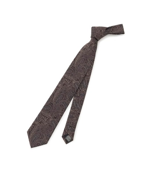 Perfect Suit FActory(パーフェクトスーツファクトリー)の「レギュラーネクタイ ペイズリー ワイン/ブラウン/ネイビー(ネクタイ・メンズ・ワイン/ブラウン/ネイビー・FREE)」の5枚目の写真