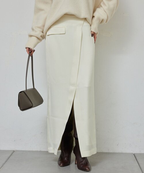 GALLARDAGALANTE（ガリャルダガランテ）の「アセテートツイルスカート（スカート・レディース・オフホワイト/ブラック・1/0）」の2枚目の写真