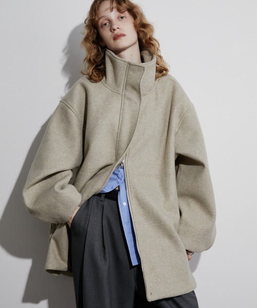 スタンドカラー　メルトンコート メルトンスタンドカラーコート | LARUTA(ラルータ)レディース | PAL