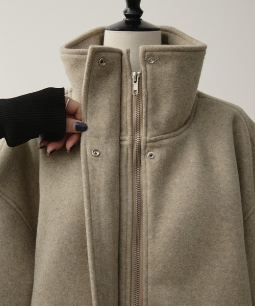 Aunt Marie's（アントマリーズ）の「スタンドカラーメルトンミドルコート（その他アウター・レディース・チャコールグレー/ブラウン/ナチュラル・MT/FREE）」の9枚目の写真