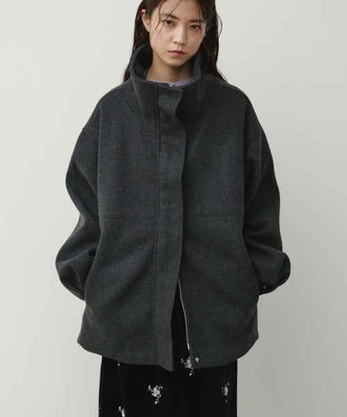 スタンドカラーメルトンミドルコート（その他アウター）｜Aunt Marie's