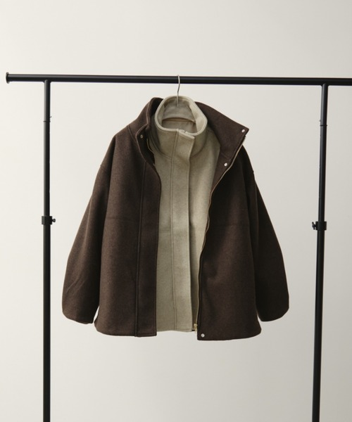 Aunt Marie's（アントマリーズ）の「スタンドカラーメルトンミドルコート（その他アウター・レディース・チャコールグレー/ブラウン/ナチュラル・MT/FREE）」の10枚目の写真