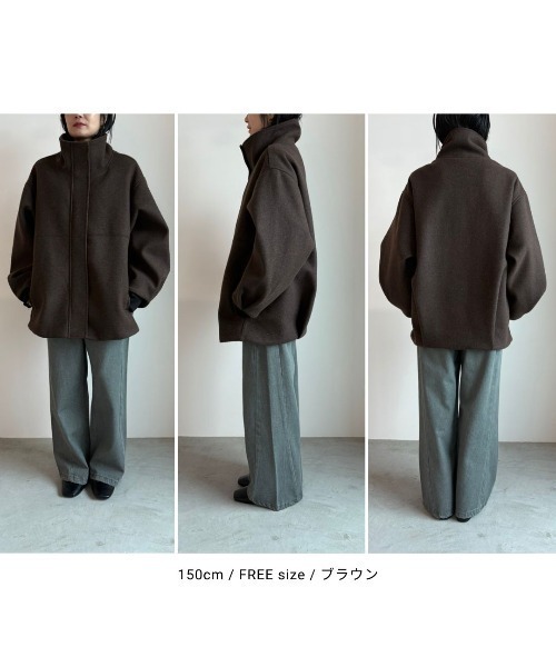 Aunt Marie's（アントマリーズ）の「スタンドカラーメルトンミドルコート（その他アウター・レディース・チャコールグレー/ブラウン/ナチュラル・MT/FREE）」の11枚目の写真