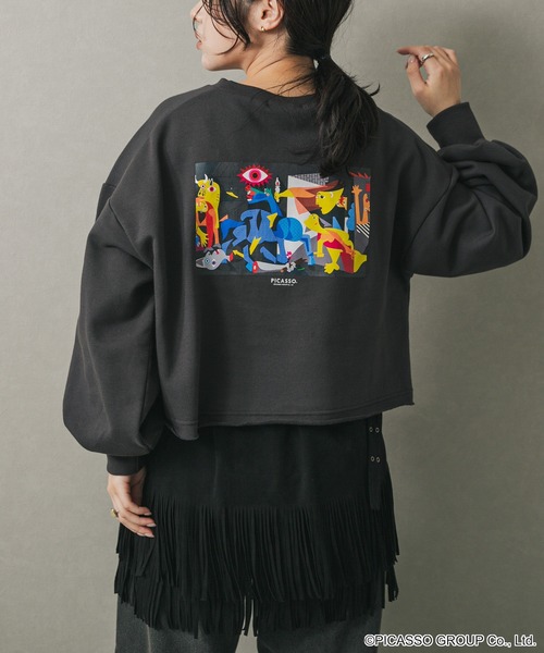 PICASSOレースアップクロップドトップ（Tシャツ/カットソー