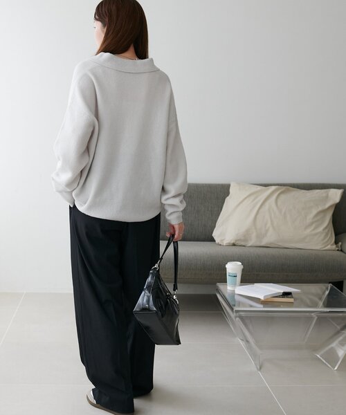 あたたか素材】ヤクブレンドスキッパープルオーバー（ニット/セーター