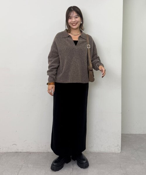 セール】【あたたか素材】ヤクブレンドスキッパープルオーバー（ニット