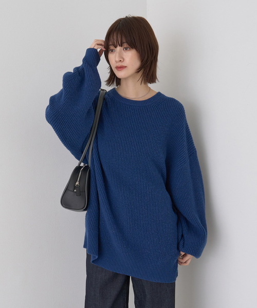 Rouge vif(ルージュヴィフ)の「【ストールセット】ポケット付片畦ニットプルオーバー(ニット/セーター・レディース・ブラウン/ベージュ/ブルー・フリー)」の12枚目の写真