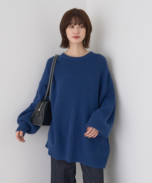 Rouge vif(ルージュヴィフ)の「【ストールセット】ポケット付片畦ニットプルオーバー(ニット/セーター・レディース・ブラウン/ベージュ/ブルー・フリー)」の13枚目の写真