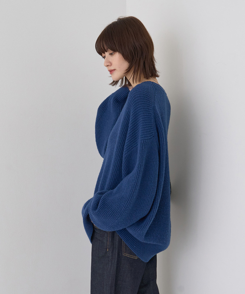 Rouge vif(ルージュヴィフ)の「【ストールセット】ポケット付片畦ニットプルオーバー(ニット/セーター・レディース・ブラウン/ベージュ/ブルー・フリー)」の14枚目の写真