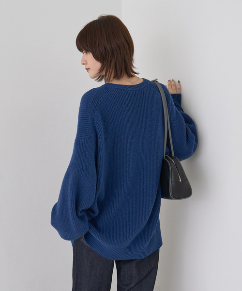 Rouge vif(ルージュヴィフ)の「【ストールセット】ポケット付片畦ニットプルオーバー(ニット/セーター・レディース・ブラウン/ベージュ/ブルー・フリー)」の15枚目の写真