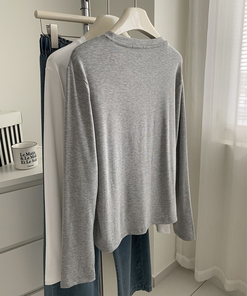 aimoha(アイモハ)の「キャット刺繍ロングスリーブTシャツ(Tシャツ/カットソー・レディース・ブラック/グレー/ホワイト・FREE)」の8枚目の写真