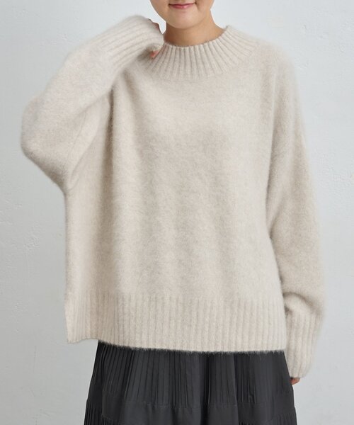 BEARDSLEY（ビアズリー）の「FOXアルパカボトルネックニット（ニット/セーター・レディース・ブルー/ライトグレー・FREE）」の7枚目の写真