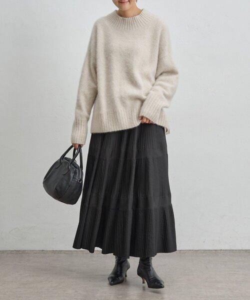 BEARDSLEY（ビアズリー）の「FOXアルパカボトルネックニット（ニット/セーター・レディース・ブルー/ライトグレー・FREE）」の6枚目の写真