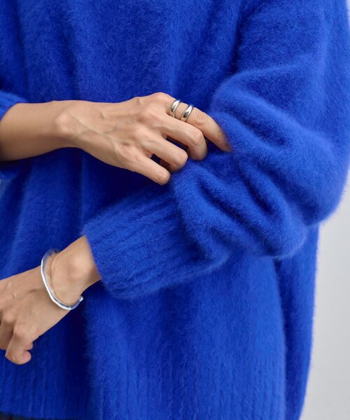 BEARDSLEY（ビアズリー）の「FOXアルパカボトルネックニット（ニット/セーター・レディース・ブルー/ライトグレー・FREE）」の12枚目の写真