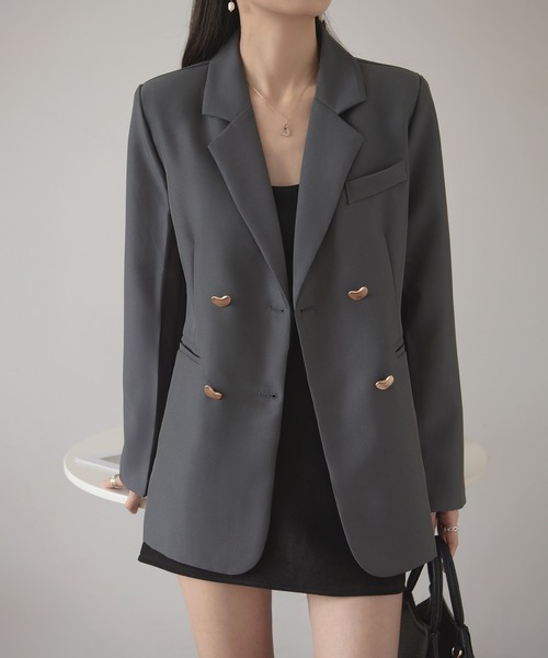 MAISON DE THERESE（メゾン ド テレーズ）の「カジュアルブレザー（ライダースジャケット・レディース・グレー/ブラウン/ライトグレー/ブラック・S/M/L/XL/XX-LARGE）」の3枚目の写真