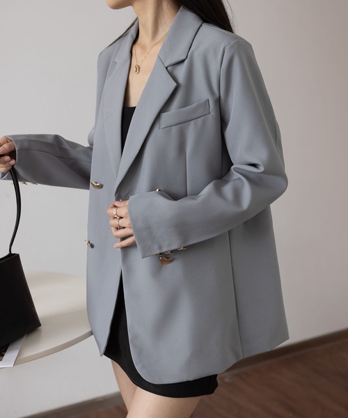 MAISON DE THERESE（メゾン ド テレーズ）の「カジュアルブレザー（ライダースジャケット・レディース・グレー/ブラウン/ライトグレー/ブラック・S/M/L/XL/XX-LARGE）」の15枚目の写真