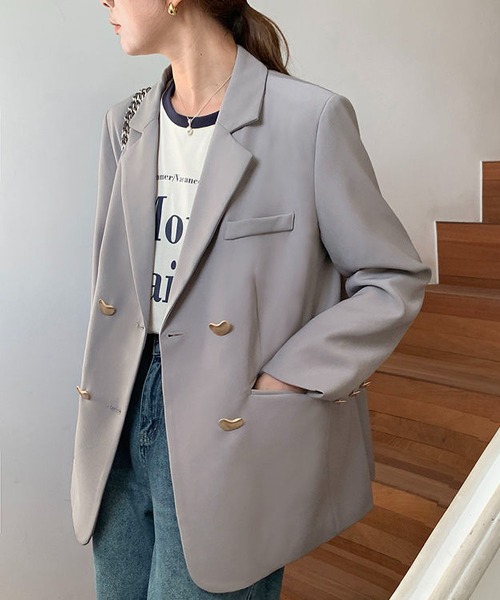 MAISON DE THERESE（メゾン ド テレーズ）の「カジュアルブレザー（ライダースジャケット・レディース・グレー/ブラウン/ライトグレー/ブラック・S/M/L/XL/XX-LARGE）」の22枚目の写真