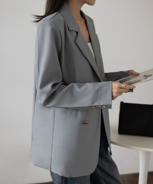 MAISON DE THERESE（メゾン ド テレーズ）の「カジュアルブレザー（ライダースジャケット・レディース・グレー/ブラウン/ライトグレー/ブラック・S/M/L/XL/XX-LARGE）」の21枚目の写真