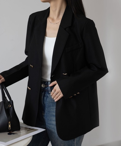 MAISON DE THERESE（メゾン ド テレーズ）の「カジュアルブレザー（ライダースジャケット・レディース・グレー/ブラウン/ライトグレー/ブラック・S/M/L/XL/XX-LARGE）」の17枚目の写真