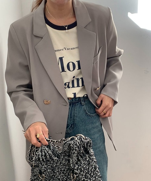 MAISON DE THERESE（メゾン ド テレーズ）の「カジュアルブレザー（ライダースジャケット・レディース・グレー/ブラウン/ライトグレー/ブラック・S/M/L/XL/XX-LARGE）」の8枚目の写真